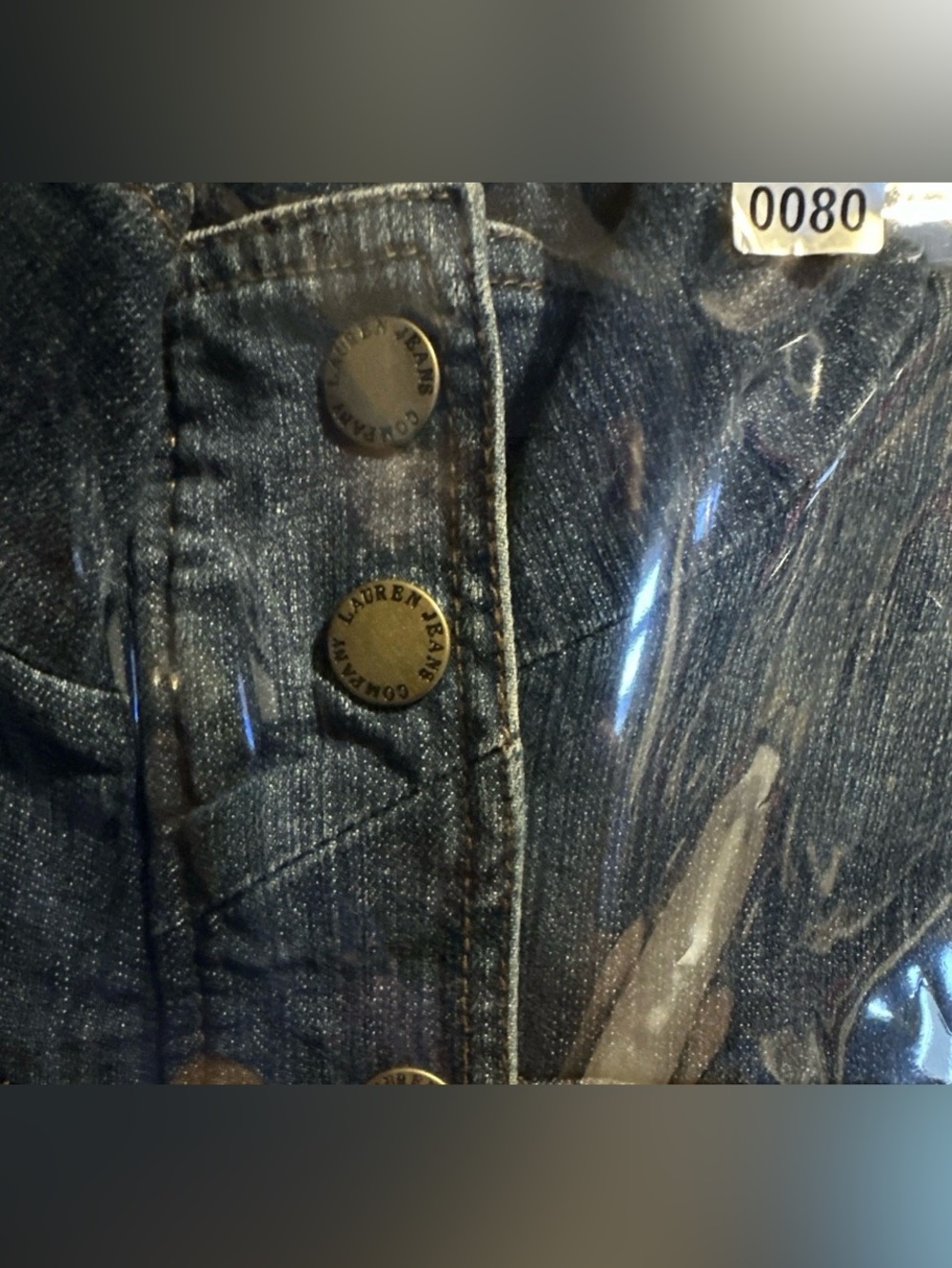 LRL Lauren Ralph Lauren Dark Blue Denim Vest with Gold-Tone Buttons - Picture 7 of 7